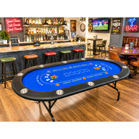 96" Professional Fold Away Poker Table with (Speed Felt ) [BLUE]