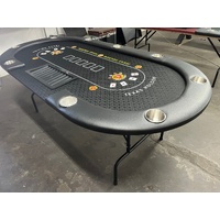 84&quot; Professional Fold Away Poker Table with Dealer Pit [BLACK] (Speed Felt )