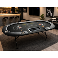 96" Professional Fold Away Poker Table with Dealer Pit [BLACK] (Speed Felt )
