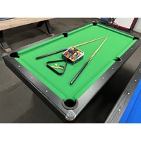 7 FT Modern Pool Table with Table Tennis + Dining [GREEN]