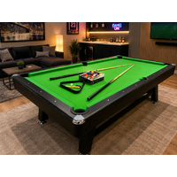 7FT 3-in-1 Pool, Dining &amp; Table Tennis Table – Green Felt