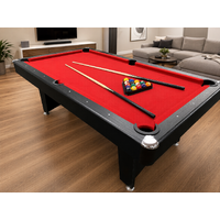 7 FT Modern Pool - Billiard Table [RED FELT]