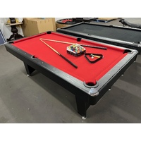 7 FT Modern Pool Table with Table Tennis + Dining [RED]