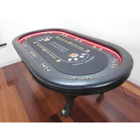 96&quot; Ultimate Professional Poker Table 10 PLayers with speed felt + LED Lights [BLACK]