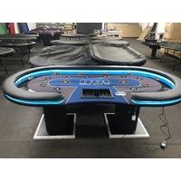 96&quot; Texas Holdem Ultimate Luxury Professional Poker Table with LED Lights , + Dealer Tray and Drop Box